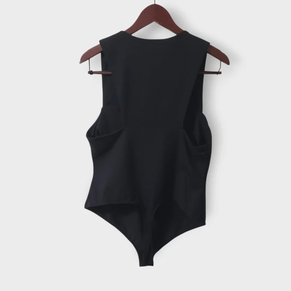 NWT Intimately Free People She's So Sleek Square Neck Thong Bodysuit‎ Black XL